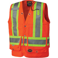 Pioneer V1010350-S 6697 Veste de s&eacute;curit&eacute; pour arpenteur, Orange haute visibilit&eacute;, Petit, Polyester