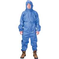 Zenith Safety Products SGX197 Hooded Coveralls, X-Large, Blue, SMS