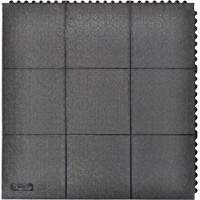 Notrax 556S0033BL Tapis antifatigue &agrave; imbrication Cushion-Ease, Rugueux, 3' x 3' x 3/4", Noir, Caoutchouc naturel