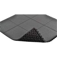 Cushion-Ease<sup>®</sup> Interlocking Anti-Fatigue Mat, Pebbled, 3' x 3' x 3/4", Black, Natural Rubber  SGX894 | TENAQUIP
