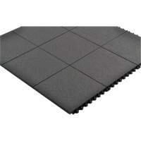 Notrax 556S0033BL Tapis antifatigue &agrave; imbrication Cushion-Ease, Rugueux, 3' x 3' x 3/4", Noir, Caoutchouc naturel