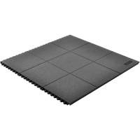 Notrax 556S0033BL Tapis antifatigue &agrave; imbrication Cushion-Ease, Rugueux, 3' x 3' x 3/4", Noir, Caoutchouc naturel