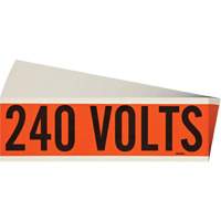 Brady 152321 "240 Volts" Conduit & Voltage Labels, 2-1/4" x 9", Cloth/Vinyl, English