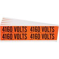 Brady 152368 &eacute;tiquette de tension pour conduit  4 160 Volts , 1-1/8" x 4-1/8", &eacute;toffe/Vinyle, Anglais