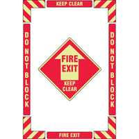 Accuform NMC PSR122 "Fire Exit" Floor Marking Kit, Adhesive, English with Pictogram