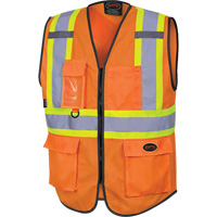 Zipper Front Safety Vest, High Visibility Orange, Medium, Polyester, CSA Z96 Class 2 - Level 2  SGY049 | TENAQUIP