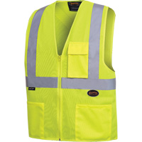 Safety Vest with 2" Tape, High Visibility Lime-Yellow, X-Large, Polyester, CSA Z96 Class 2 - Level 2  SGY072 | TENAQUIP