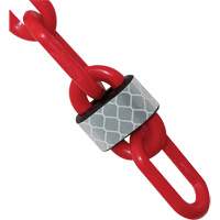 Mr. Chain 52005-100 Barri&egrave;re avec chaîne en plastique r&eacute;fl&eacute;chissante, Rouge, Maillon de 2", 100' de long