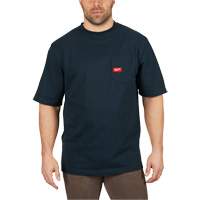 Milwaukee 601BL-S Heavy-Duty Pocket T-Shirt, Men's, Small, Blue