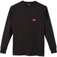 T-shirt à manches longues robuste avec poche, Hommes, Petit, Noir  SGY620 | TENAQUIP