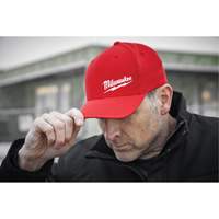 Milwaukee 504R-SM Flexfit&reg; Fitted Hat, Red, Poly-Cotton