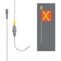 Driver Industrial Safety SD03-X-30B-SC4CA Tiges de s&eacute;curit&eacute; tout-temps de s&eacute;rie lourde avec lumi&egrave;re DEL constante Safety Whip, Fixation Ressort, Hauteur 3', Orange avec X r&eacute;fl&eacute;chissant