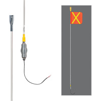 Tiges de sécurité tout-temps de série lourde avec lumière DEL constante, Fixation Ressort, Hauteur 12', Orange avec X réfléchissant  SGY860 | TENAQUIP