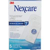 3M H3584-CA Pansement + tampon transparent Nexcare Tegaderm, Rectangulaire/carr&eacute;e, 4", Plastique, St&eacute;rile