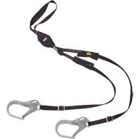 MSA 10199060 V-Series Utility Energy Absorbing Lanyard, 6', Rebar Hook Center, Snap Hook Leg Ends, Nylon