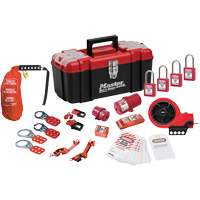 Master Lock 1457E410KAPRE Trousse de cadenassage avec cadenas en thermoplastique de qualit&eacute; sup&eacute;rieure Zenex, Ensemble &eacute;lectrique, 21 composants compris