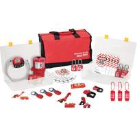 Master Lock 1458E410PRE Premier Lockout Kit with Zenex Thermoplastic Locks, Electrical Kit, 27 Components