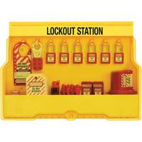 Master Lock S1850E410 Station de cadenassage dappareils &eacute;lectriques de qualit&eacute; sup&eacute;rieure, Cadenas Thermoplastique, Capacit&eacute; de 16, Cadenas Compris