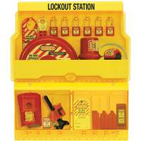 Master Lock S1900VE410 Station de cadenassage pour vannes et appareils &eacute;lectriques de luxe standard, Cadenas Thermoplastique, Capacit&eacute; de 32, Cadenas Compris
