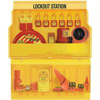 Master Lock S1900VE410PRE Premier Valve & Electrical Deluxe Lockout Station, Thermoplastic Padlocks, 32 Padlock Capacity, Padlocks Included