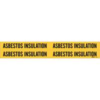Brady 7019-4-PK Marqueurs de tuyau Asbestos Insulation, Autocollant, 1-1/8" h x 7" la, Noir sur jaune