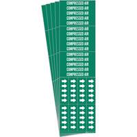 Brady 7059-3C-PK "Compressed Air" Pipe Markers, Self-Adhesive, 2-1/4" H x 2-3/4" W, White on Green
