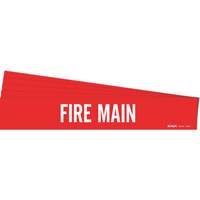Brady 7109-1-PK Marqueur de tuyau Fire Main, Autocollant, 2-1/4" h x 14" la, Blanc/rouge