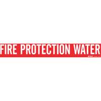 Brady 7110-1 Marqueur de tuyau Fire Protection Water, Autocollant, 2-1/4" h x 14" la, Blanc/rouge