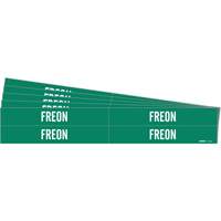 Brady 7112-4-PK Marqueurs de tuyau Freon, Autocollant, 1-1/8" h x 7" la, Blanc/vert