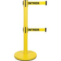 Zenith Safety Products SHA667 Dual Belt Crowd Control Barrier, Steel, 35" H, Yellow Tape, 7' Tape Length