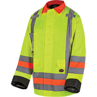 Pioneer V1190760-S 6040 Veste de contr&ocirc;le de la circulation pour l'hiver qu&eacute;b&eacute;cois, Polyester, Jaune lime haute visibilit&eacute;, Petit