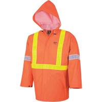 Ranpro Inc. V2243950-2XL R85 Ensemble imperm&eacute;able de s&eacute;curit&eacute; 3 pi&egrave;ces ignifuge Element FR, PVC, 2T-Grand, Orange haute visibilit&eacute;