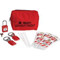 Brady 153668 Lockout Tagout Kit with Nylon Safety Padlock in Pouch, Electrical Kit, 14 Components