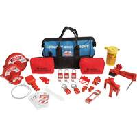 Brady 153672 Lockout Tagout Kit with Nylon Safety Lockout Padlocks in Duffel Bag, Electrical/Valve Kit, 31 Components
