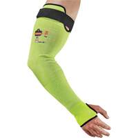 Ergodyne 17945 ProFlex 7941-PR Cut-Resistant Protective Arm Sleeve, TenaLux, 22", ASTM ANSI Level A4/EN 388 Level D, High Visibility Lime