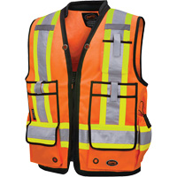 High Visibility 1200D Surveyor's Vest, High Visibility Orange, Large, Polyester/Polyurethane, CSA Z96 Class 2 - Level 2  SHB915 | TENAQUIP