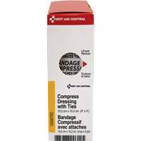 First Aid Central 150007SC Recharge de bandages compressifs avec attaches SmartCompliance, 4" lo x 4" la