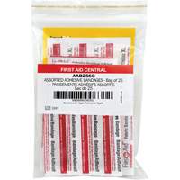 First Aid Central AAB25SC SmartCompliance&reg; Refill Adhesive Bandages, Assorted, Fabric/Plastic, Non-Sterile