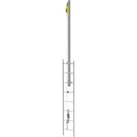 MSA 30916-00 Latchways&reg; Vertical Ladder Lifeline with SRL Ladder Extension Post Kit, Stainless Steel