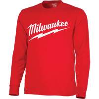 Milwaukee 608R-3X Heavy-Duty Long-Sleeved T-Shirt with Milwaukee&reg; Logo, Men's, 3X-Large, Red
