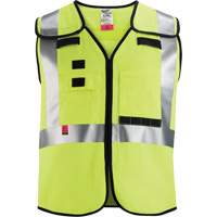 Milwaukee 48-73-5314 Gilet de s&eacute;curit&eacute; &agrave; maille d&eacute;tachable, Noir/Jaune lime haute visibilit&eacute;, 4T-Grand/5T-Grand