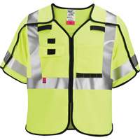 Milwaukee 48-73-5334 Gilet de s&eacute;curit&eacute; &agrave; maille d&eacute;tachable, Noir/Jaune lime haute visibilit&eacute;, 4T-Grand/5T-Grand