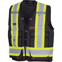 Surveyor's Safety Vest, Black, Medium, Polyester, CSA Z96 Class 1 - Level 2  SHC621 | TENAQUIP