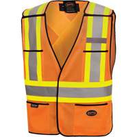 Pioneer V1020750-O/S 6926 Tear-Away Safety Vest, High Visibility Orange, Polyester