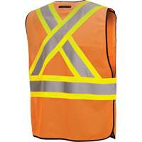 Tear-Away Safety Vest, High Visibility Orange, Polyester, CSA Z96 Class 2 - Level 2  SHC726 | TENAQUIP