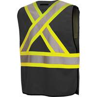 Veste de sécurité détachable, Noir, Polyester, CSA Z96 classe 2 - niveau 2  SHC727 | TENAQUIP