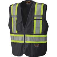 Tear-Away Safety Mesh-Back Vest, Black, Medium, Polyester, CSA Z96 Class 1 - Level 2  SHC749 | TENAQUIP