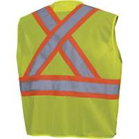 Pioneer V102196A-6/7XL 6939A Veste de s&eacute;curit&eacute; &agrave; &eacute;paulettes avec boutons-pression, Jaune lime haute visibilit&eacute;, 6T-Grand/7T-Grand, Polyester