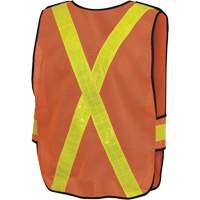 Pioneer V1030450-O/S 592A All-Purpose Mesh Safety Vest, High Visibility Orange, Polyester