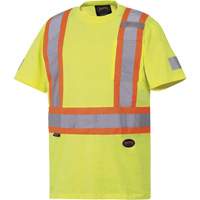 Pioneer V1050560-M 6980 Safety T-Shirt, Cotton, Medium, High Visibility Lime-Yellow